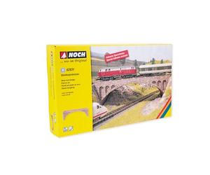 NOCH® Puente de Arco de Piedra, Corte láser, Kit de construcción de Puentes, 18,5 x 4 cm para Ancho de vía N, paisajismo y dioramas