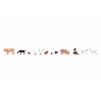NOCH Set De Figuras De Granjas Para Paisaje H0, Animales Pintados A Mano