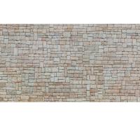 NOCH Tablero de cartón 3D "Muro de piedra caliza", color beige, 25 x 12,5 cm, para carril H0, ideal para modelismo y proyectos creativos