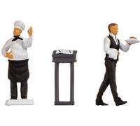 NOCH Tiny-Scenes - Figura de Restaurante con Figuras coloreadas a Mano, Escala H0 1:87, dioramas y Modelos de ferrocarril