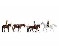 NOCH Vía N Jinete Con Caballos Figuras Miniatura 1:160 Plástico