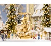 NOCH Weihnachtsmarkt-Pyramide Con Luces , 4,5 X 4,5CM Mini-Bausatz para