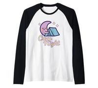 Noche acogedora Escena Kawaii Camiseta Manga Raglan