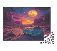 Noche Carretera Retro Puzzle Papel 1000 Piezas Adultos Educativo Viaje Lunar Rompecabezas Entrenamiento Mental Relajación Hogar 38x26cm/1000pcs