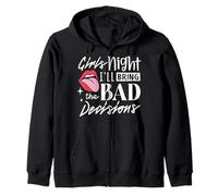 Noche de Chicas, traeré la Mala decisión, Divertida Fiesta Bebiendo Sudadera con Capucha