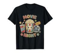 Noche de Cine Palomitas de maíz y Cine Linda diversión Mujeres Hombres Niños Camiseta