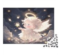 Noche de Estrellas de ángel Puzzles 1000 Piezas Papel Reciclado para Adultos Puzzle para Adultos Juego Familiar Divertido Juego Educativo con desafío para Hombres y Mujeres 38x26cm/1000pcs