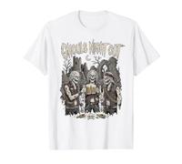 Noche de Ghouls Heavy Metal para Halloween Camiseta gráfica económica, Hombre, Blanco, M