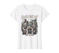 Noche de Ghouls Heavy Metal para Halloween Camiseta gráfica económica, Mujer, Blanco, XS