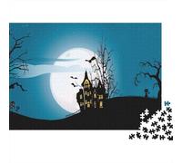 Noche de Halloween Puzzle Imposible,desafío for Adults Castillo embrujado Entretenimiento Creativo 1000 Piezas Obra De Arte De Juego De para Adultos, Regalos A Partir De 14 Años 1000pcs (75x50cm)