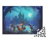 Noche de Halloween Rompecabezas Imposible,desafío para Adultos Castillo embrujado Entretenimiento Creativo 1000 Piezas Obra De Arte De Juego De para Adultos Y Niños 1000pcs (75x50cm)