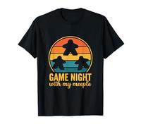 Noche de Juegos con mi Meeple Divertido Jugador de Juego de Mesa Retro Camiseta