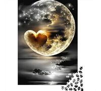 Noche de Luna corazón Puzzle De 1000 Piezas Puzzle Arte Diversión Adultos Y Niños A Partir De 12 Año 38x26cm/1000pcs