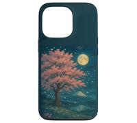 Noche de Luna de Anime de Anime de Cerezo Blossom Carcasa para iPhone 13 Pro