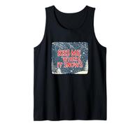 Noche de Navidad traviesa Divertida con Este bésame Donde nieva Camiseta sin Mangas