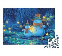 Noche de Pareja de muñeco de Nieve Puzzle 1000p para Personas Mayores Regalo De Cumplea?os para Enmarcar Mejor Valorados Actividad para Fiestas Cartón 52x38cm/1000pcs