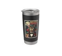 Noche de Vampurr Gato espeluznante vampiro Halloween Ghoul Vaso térmico de acero inoxidable de doble pared