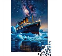 Noche del Barco del Iceberg Set De 1000 Piezas Papel Reciclado Puzzle Familiar Aficionados A Los Rompecabezas Atractivo Actividad Vinculación Familiar 38x26cm/1000pcs