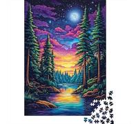Noche del Bosque de fantasía 1000 Piezas Stock De Cartas Premium Rompecabezas Conjunto Amantes De La Familia Divertido Juego Alivio del Estrés Decoración De Paredes 70x50cm/1000pcs