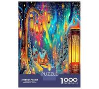 Noche del Bosque de Hadas Puzzle Desafío Juguetes 1000 Piezas Bosque fantasía Snow Scene Rompecabezas Pasatiempo Creativo para Adultos Y Niños A Partir De 12 Años 52x38cm/1000pcs