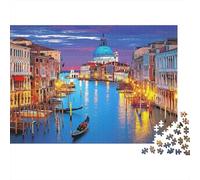 Noche del Canal de Venecia 1000 Piezas Cartón Extra Grueso Rompecabezas Clásicos para Adultos Entrenamiento Cerebral Decoración De Paredes Idea De Regalo 52x38cm/1000pcs