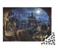 Noche del Castillo Medieval Puzzle 1000p para Amantes De Puzzles Difícil Idea De Regalo Mejor Valorados Actividad para Fiestas Cartón Robusto 38x26cm/1000pcs