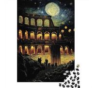 Noche del Coliseo Romano 1000 Piezas Papel Ecológico Rompecabezas De Bricolaje Fans De Adolescentes 12-18 Años Desafío Juego Educativo Alivio del Estrés 70x50cm/1000pcs