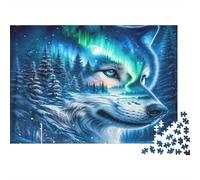 Noche del Lobo ártico Rompecabezas 1000 Piezas con Colores Vibrantes Puzzle Terapia De Arte para Pasatiempos En Casa como Cita En Casa 52x38cm/1000pcs