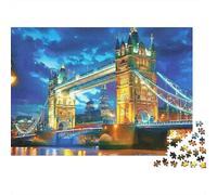 Noche del Puente de Londres_1 Set Rompecabezas 1000 Piezas Cartón Premium para Adultos, Desafío Educativo, Diversión En Casa, Gran Idea De Regalo para Temporada Festiva 38x26cm/1000pcs