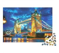 Noche del Puente de Londres Rompecabezas 1000 Piezas Adultos Juego Difícil Navidad Regalo DIY Papel Decoración Familiar 52x38cm/1000pcs