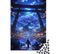 Noche del Santuario japonés 1000 Piezas Cartón Grueso Rompecabezas Conjunto Coleccionistas Imposible Difícil Desafío Juego Educativo 70x50cm/1000pcs