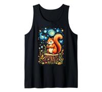 Noche estrellada ardilla aventura Van Gogh Starry Light Camiseta sin Mangas