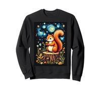 Noche estrellada ardilla aventura Van Gogh Starry Light Sudadera