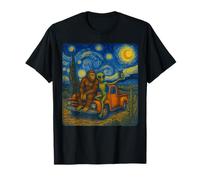 Noche Estrellada Bigfoot & Alien Van Gogh Art Inspired Camiseta