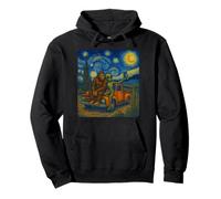Noche Estrellada Bigfoot & Alien Van Gogh Art Inspired Sudadera con Capucha
