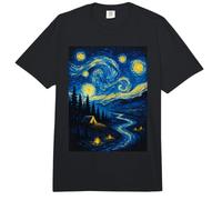 Noche Estrellada Camping Lover Van Gogh Obra de Arte Comfort Colors Adult Heavyweight T-Shirt