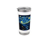 Noche estrellada Camping Lover Van Gogh Obra de arte Vaso térmico de acero inoxidable de doble pared