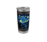 Noche estrellada Camping Lover Van Gogh Obra de arte Vaso térmico de acero inoxidable de doble pared