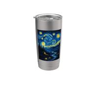 Noche estrellada Camping Lover Van Gogh Obra de arte Vaso térmico de acero inoxidable de doble pared