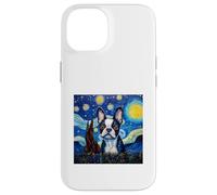 Noche Estrellada de Boston Terrier Carcasa para iPhone 14