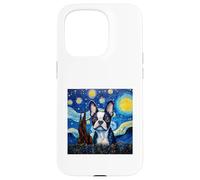 Noche Estrellada de Boston Terrier Carcasa para iPhone 15 Pro