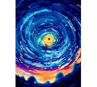 Noche estrellada de la Vía Láctea Pintar por Numeros Adultos - Pintar con Pinceles y Pinturas Acrílicas Kit de Lienzo Cuadros por Numeros Para Pintar Pared del Hogar Decoración - 40x50cm sin Marco