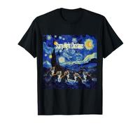 Noche Estrellada de Navidad Van Gogh Cat Lover Camiseta