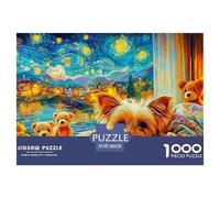 Noche Estrellada del Perro Rompecabezas para Adultos Multicolor, Desafiante Y Totalmente Único - El Regalo Original Que Marcará La Diferencia Esta Navidad (para +14 Años) 38x26cm/1000pcs