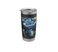Noche estrellada Lake District Reino Unido Vaso térmico de acero inoxidable de doble pared