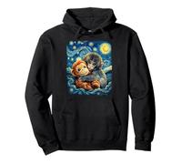 Noche Estrellada Macaco japonés Video Viral Van Gogh Mono Sudadera con Capucha