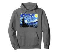 Noche Estrellada Van Gogh Arte Famoso Sudadera con Capucha, Unisex para Adultos, Asfalto, L
