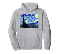 Noche Estrellada Van Gogh Arte Famoso Sudadera con Capucha, Unisex para Adultos, Gris Jaspeado, L