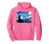 Noche Estrellada Van Gogh Arte Famoso Sudadera con Capucha, Unisex para Adultos, Rosa Brillante, L