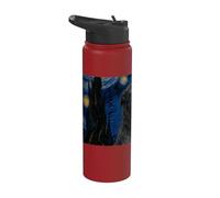 Noche estrellada Van Gogh perro ciervo escocés Stainless Steel Insulated Water Bottle